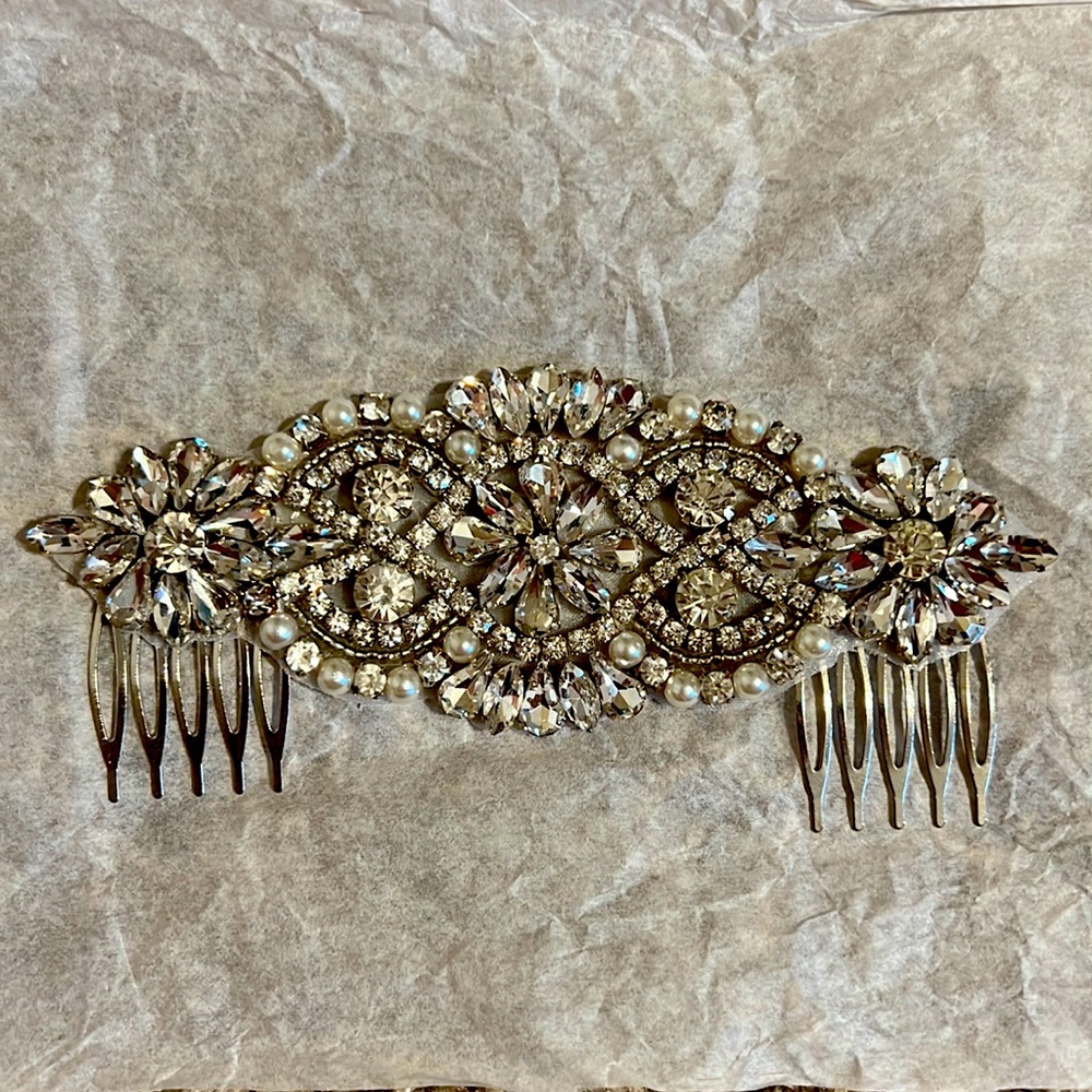 Bridal Wedding Floral Crystal Hair Piece Comb